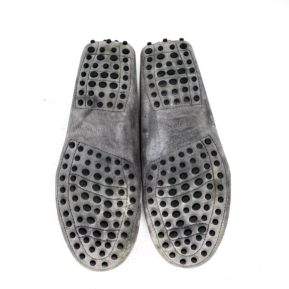 Tod’s Gommino Driving Shoes Gray Suede Euro Size 37.5 US 7.5 Moccasins Mocs tods - Picture 5 of 12